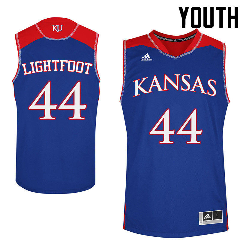 Youth Kansas Jayhawks #44 Mitch Lightfoot College Basketball Jerseys-Royals - Click Image to Close